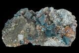 Blue Cubic Fluorite on Quartz - China #120298-1